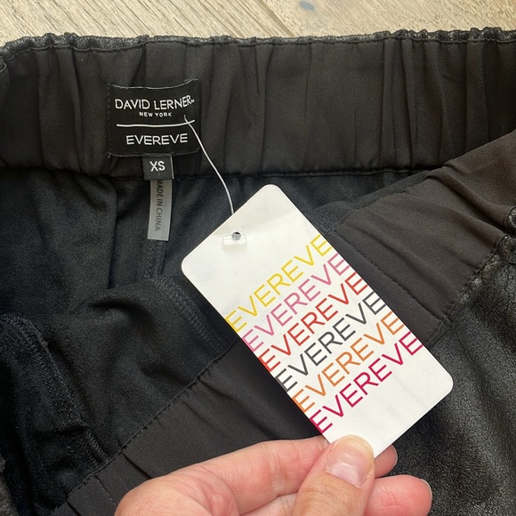 NWT Evereve  x David Lerner Faux Leather / Suede Pull-on Pocket Mini Skirt (XS) - Picture 3 of 8